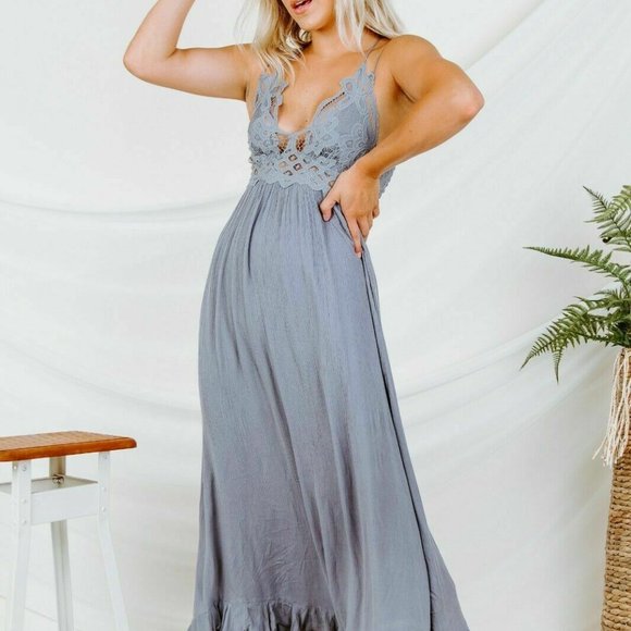 Free People Fp One "Adella" Slip Crochet Dress S - Picture 4 of 11